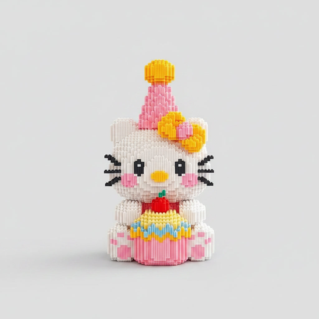 MEGA Kat met verjaardagstaart | Bouwsteentjes