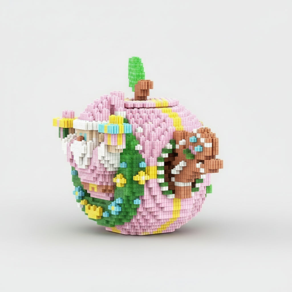 Roze kerstappel | Bouwsteentjes