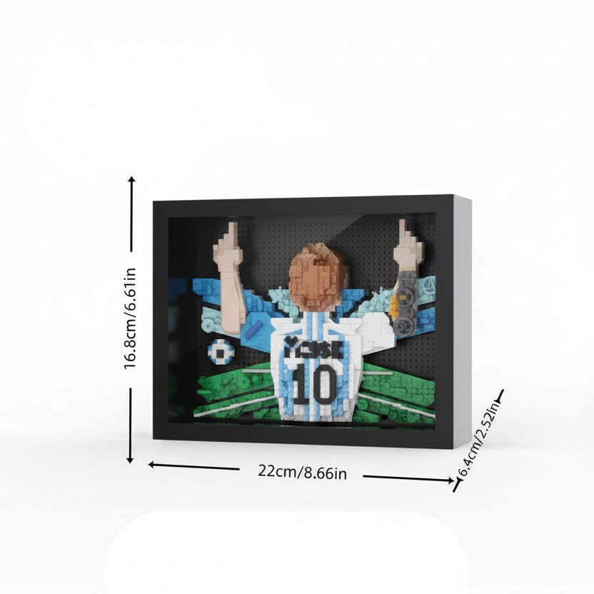 3D schilderij voetballer | bouwsteentjes