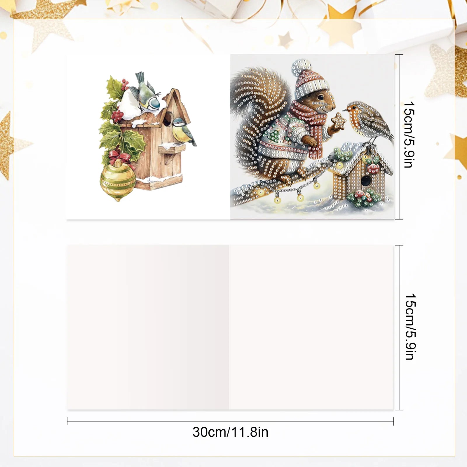 Kerst eekhoorn  | 6 stuks | Diamond Painting