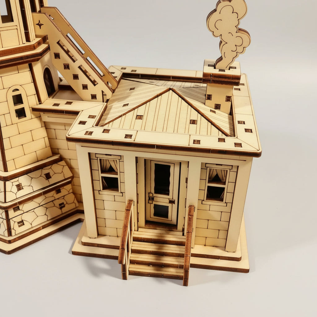 Vuurtoren met huisje | Houten Bouwpakket