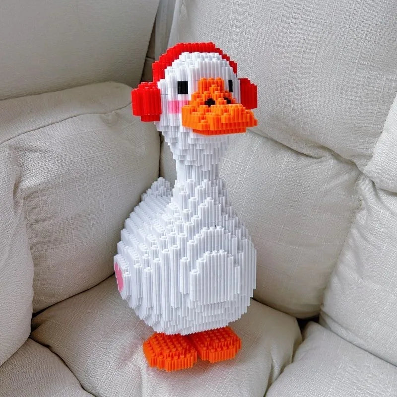 Gans met koptelefoon | Bouwsteentjes