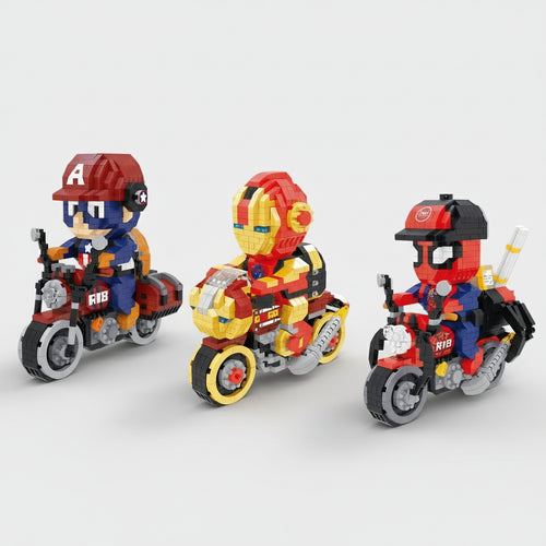 Superheld op motor | Bouwsteentjes