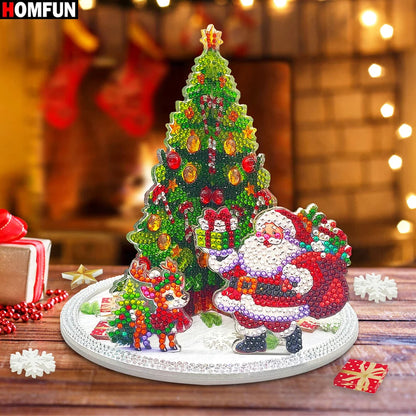 3D Kerstman bij de kerstboom | Diamond painting