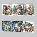 Kerstkaarten Set met Warme Winterfiguren | 6 stuks | Diamond Painting