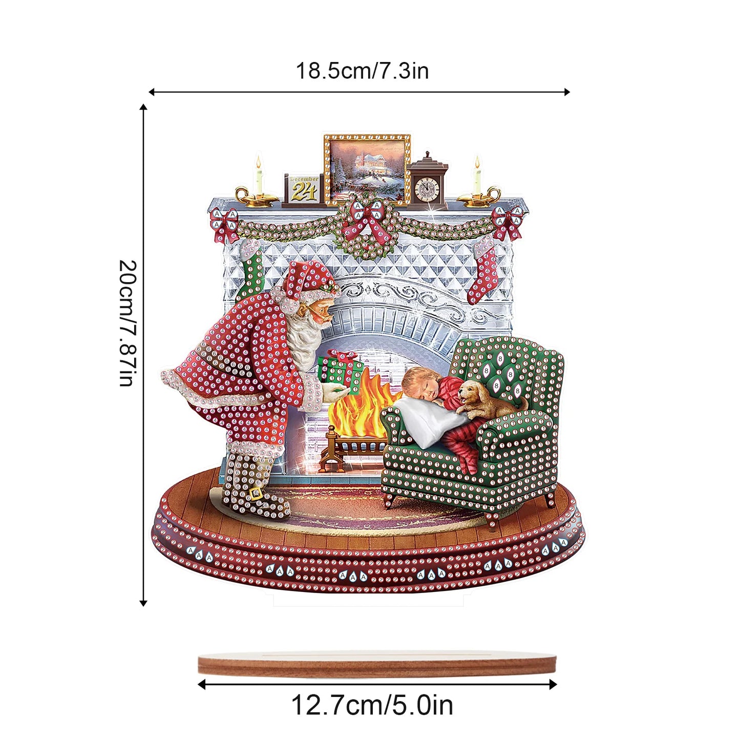 5D Kerstman bij openhaard | Diamond painting