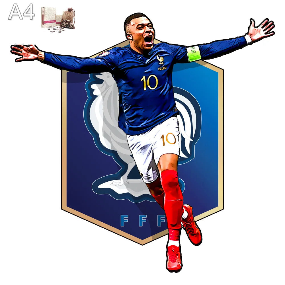 Mbappé Frankrijk Thuisshirt | Houten Puzzel