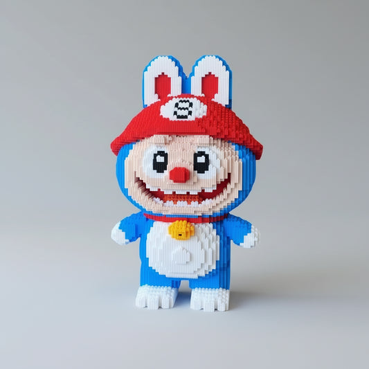 Mega blauwe labubu | Bouwsteentjes