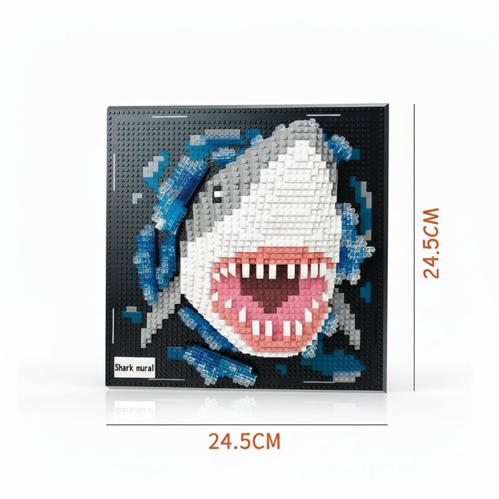 Haai op Bouwplaat | Bouwsteentjes