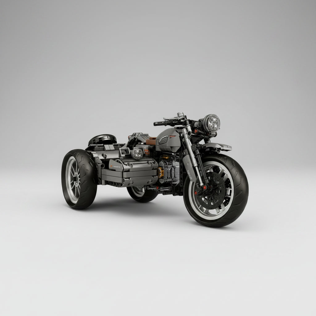 Mechanische Retro Driewieler Motor | Bouwsteentjes