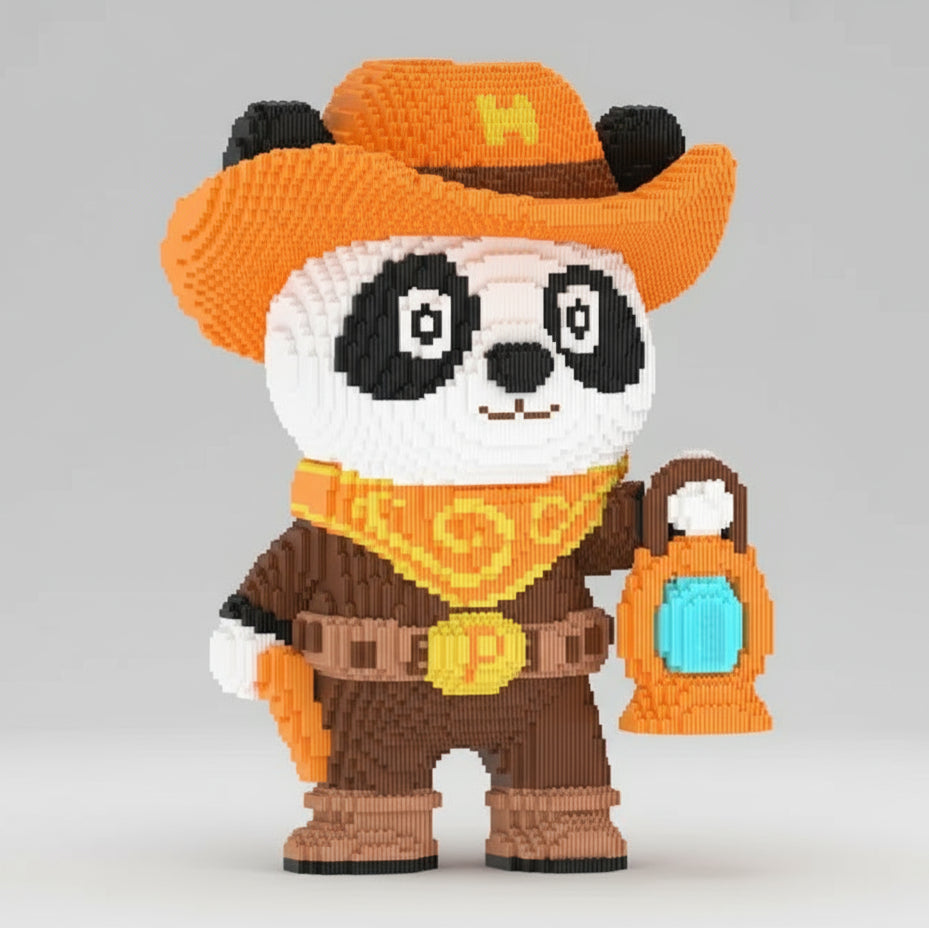 MEGA Cowboy Panda | Bouwsteentjes