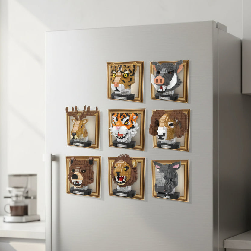 Mini 3D schilderij everzwijn | Bouwsteentjes