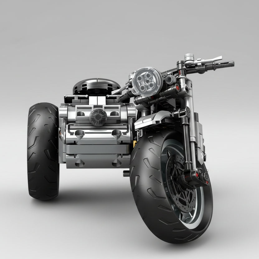 Mechanische Retro Driewieler Motor | Bouwsteentjes