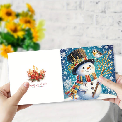 Sneeuwpop Kerstkaarten | 6 stuks | Diamond Painting