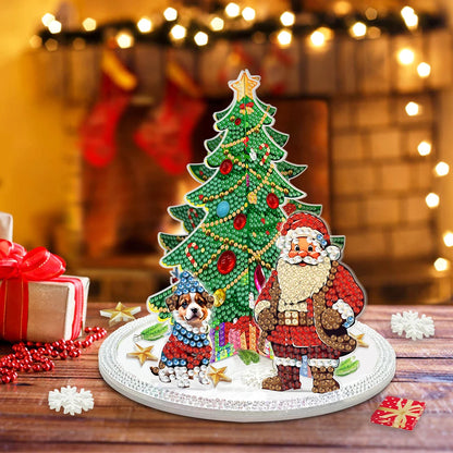 3D Kerstman bij de kerstboom | Diamond painting