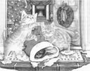 Katten voor de deur | Dot painting