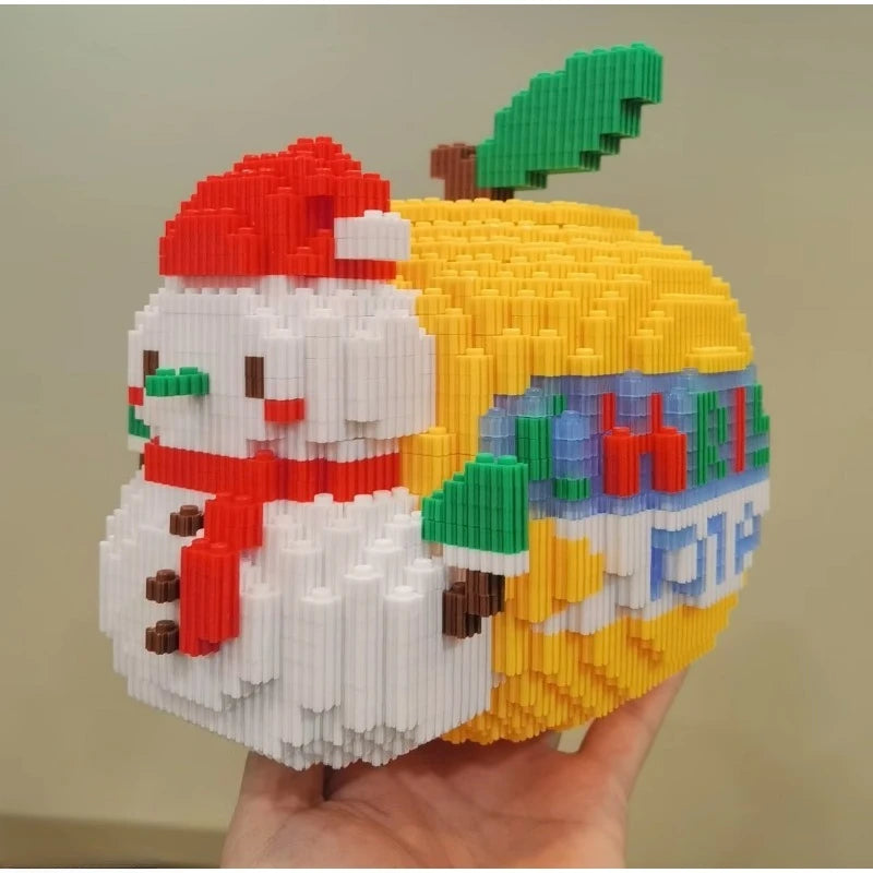 3D gele kerstappel | Bouwsteentjes