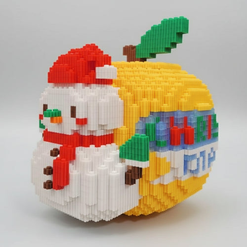 3D gele kerstappel | Bouwsteentjes