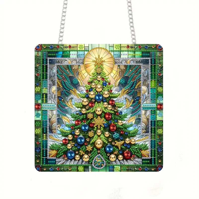 Kerstboom | Deurhanger | Diamond painting