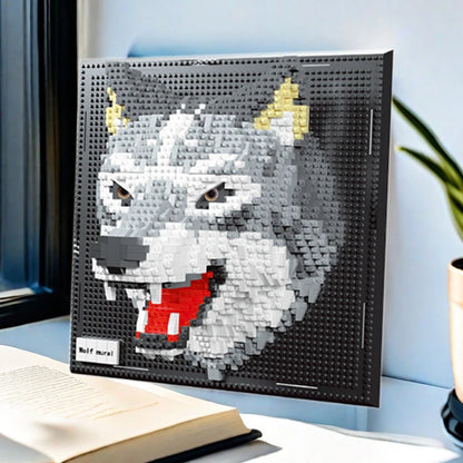 Wolf op Bouwplaat | Bouwsteentjes