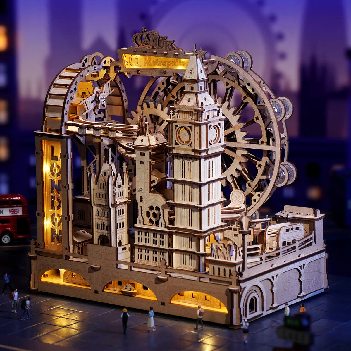 Londen 3D Knikker Baan | Houten Bouwpakketten