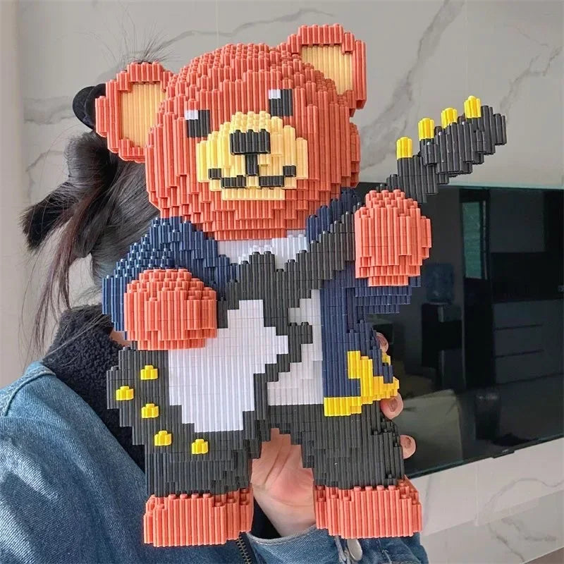 Knuffel beer rockster  | Bouwsteentjes