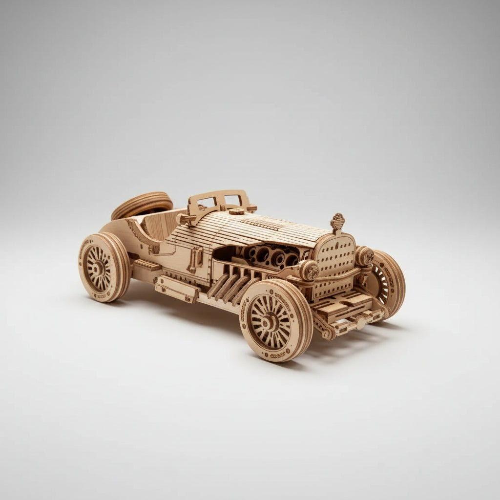 Vintage sportwagen | Houten Bouwpakket