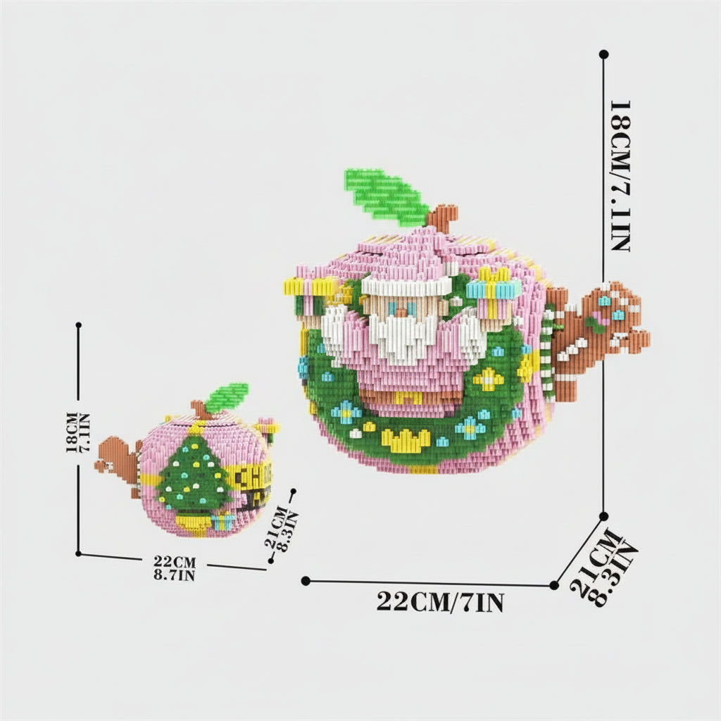 Roze kerstappel | Bouwsteentjes