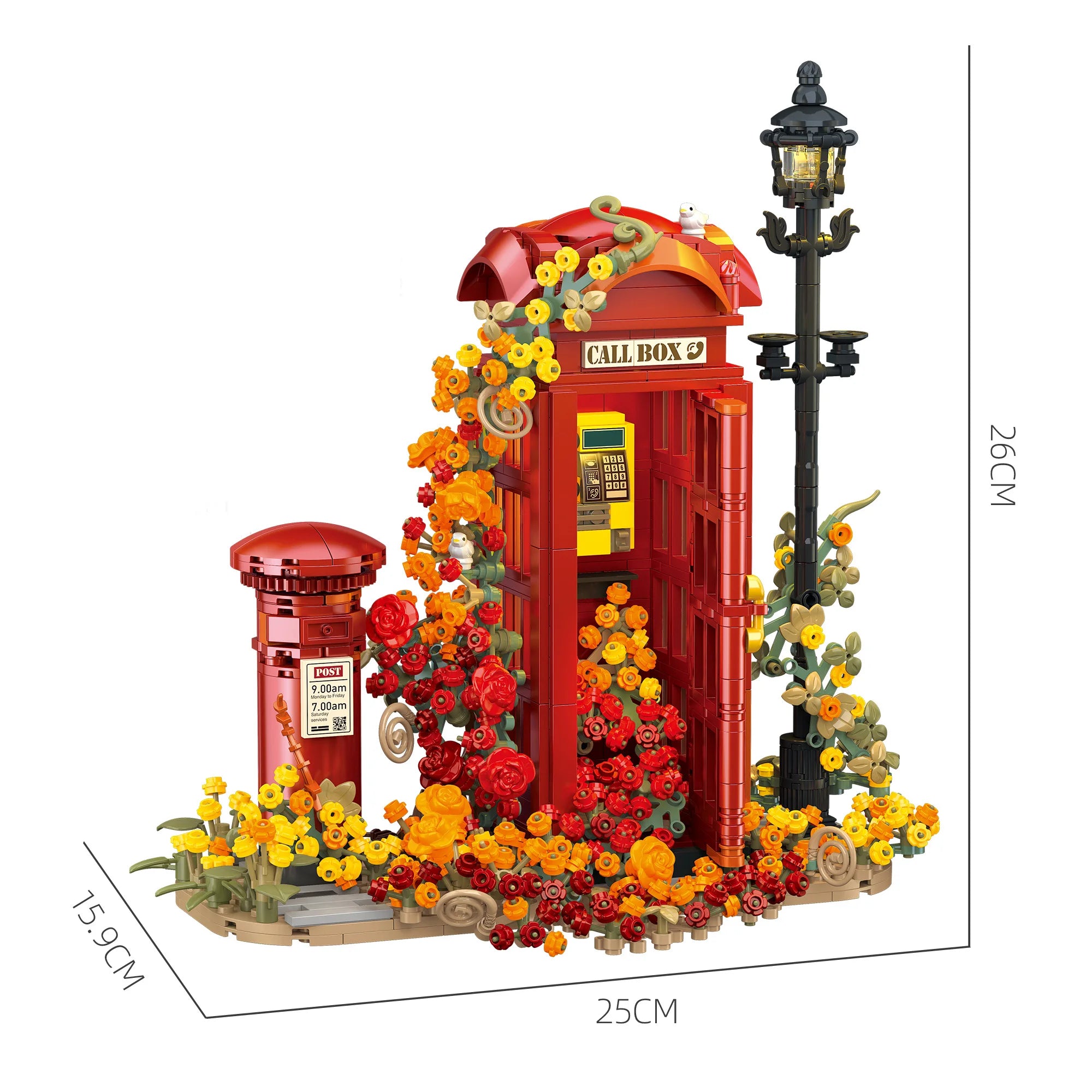 Bloemen telefooncel | Bouwsteentjes