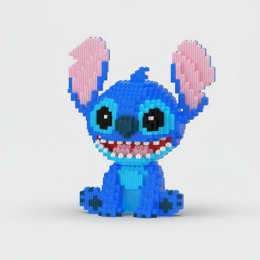 Klein zittend blauw wezen | Bouwsteentjes