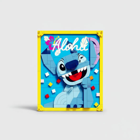 Blauw wezen schilderij | Bouwsteentjes