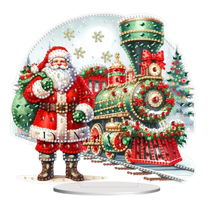 5D Kerstman bij trein | Diamond painting