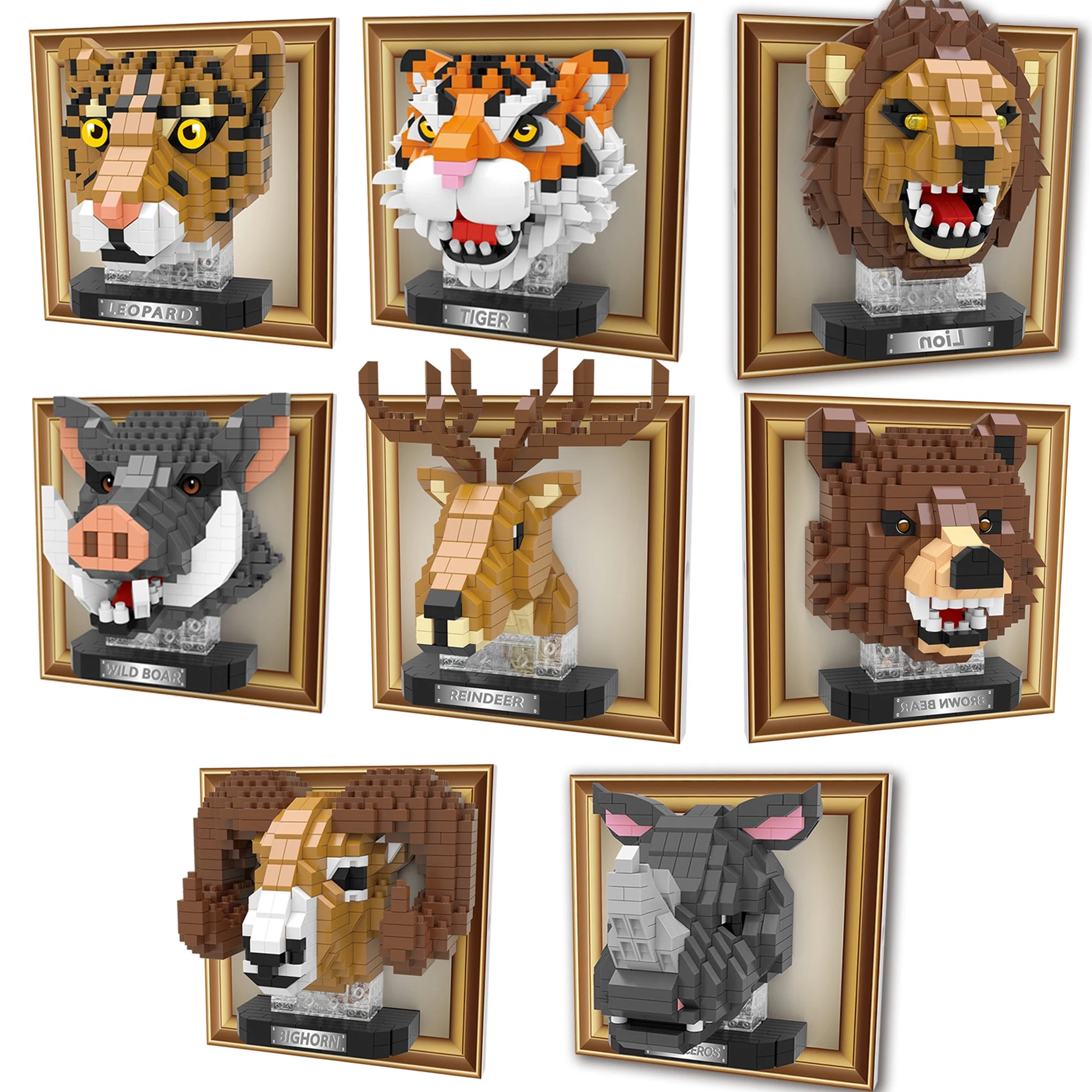 Mini 3D schilderij dikhoornschaap | Bouwsteentjes