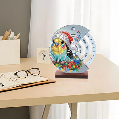 Vogel met kerstmuts | Kalender | Diamond painting