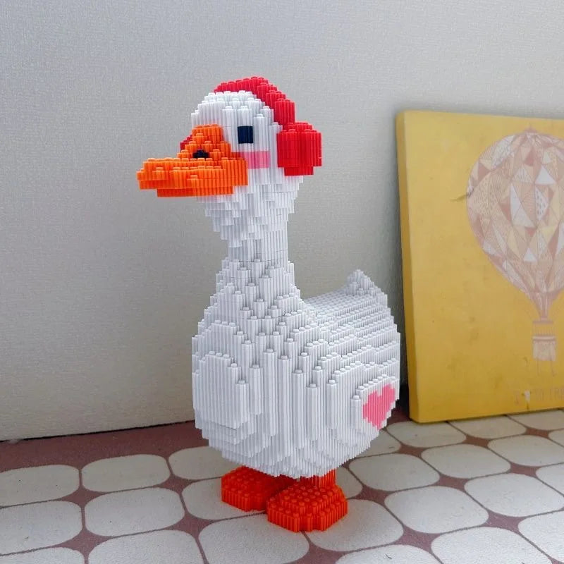 Gans met koptelefoon | Bouwsteentjes