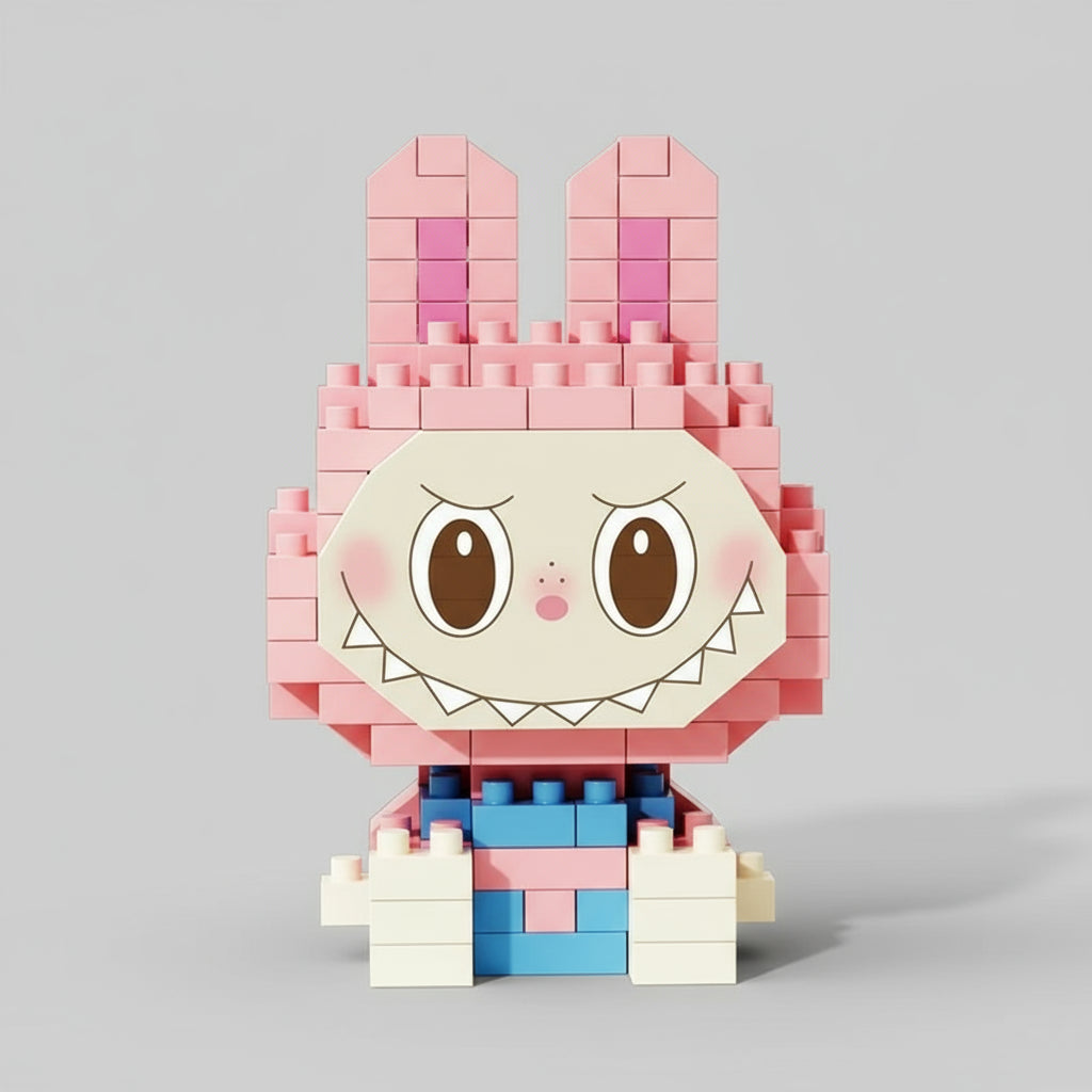 Mini Roze Labubu | Bouwsteentjes