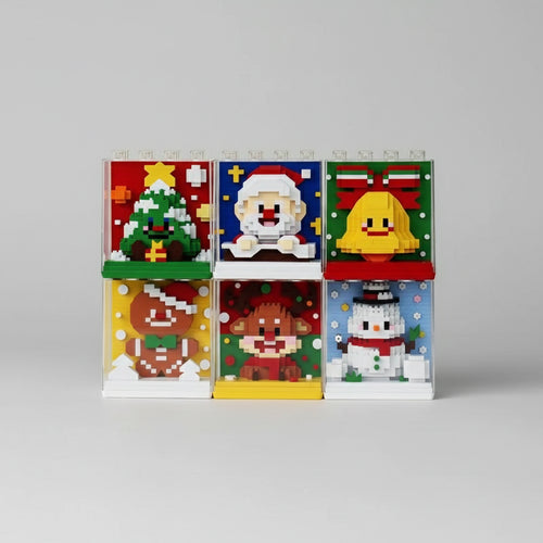 Kerstfiguren in blok | Bouwsteentjes