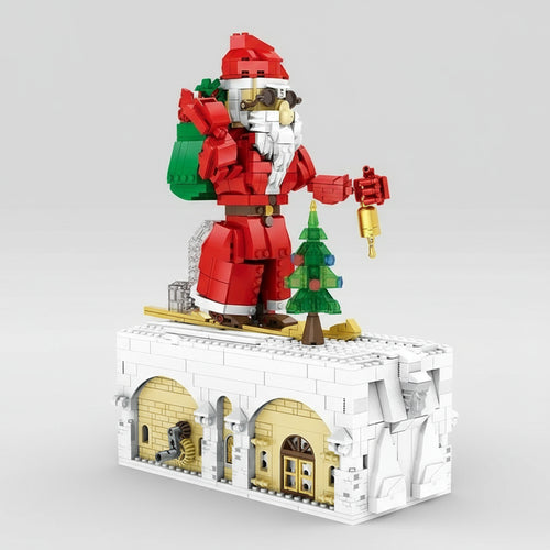 Kerstman op ski´s | Bouwsteentjes