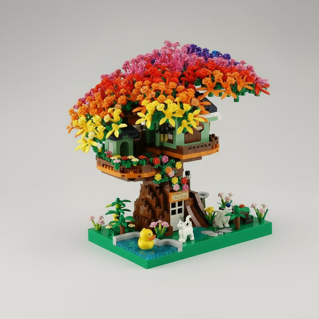 Regenboog boomhuis | Bouwsteentjes
