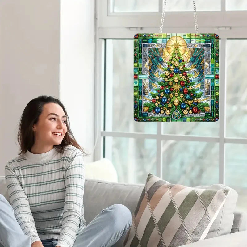 Kerstboom | Deurhanger | Diamond painting