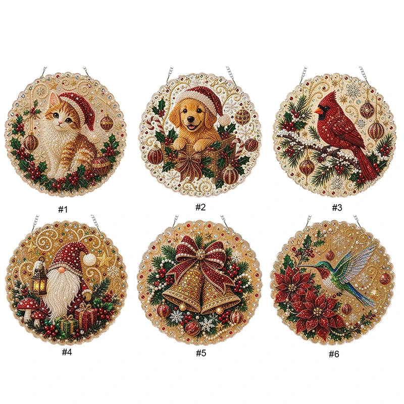 Kerst hanger | Hond | Diamond painting