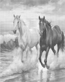 Paard op het strand | Dot painting