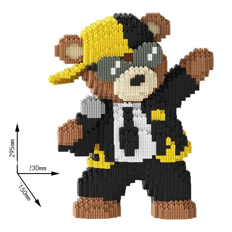 Knuffel beer rockster  | Bouwsteentjes