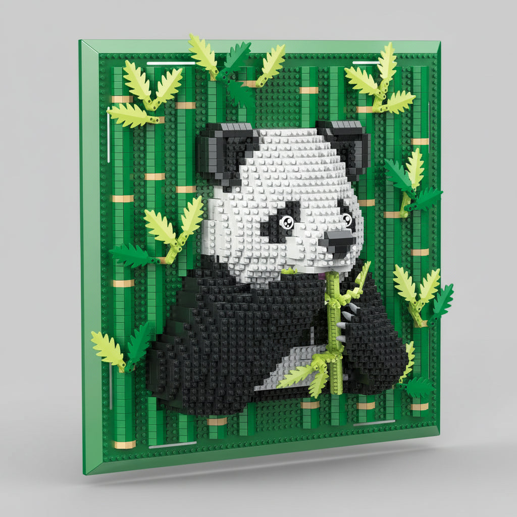 Panda op bouwplaat | Bouwsteentjes