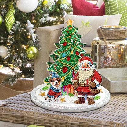 3D Kerstman bij de kerstboom | Diamond painting