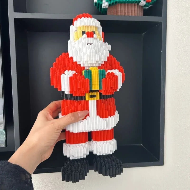 Kerstman met Cadeau | Bouwsteentjes