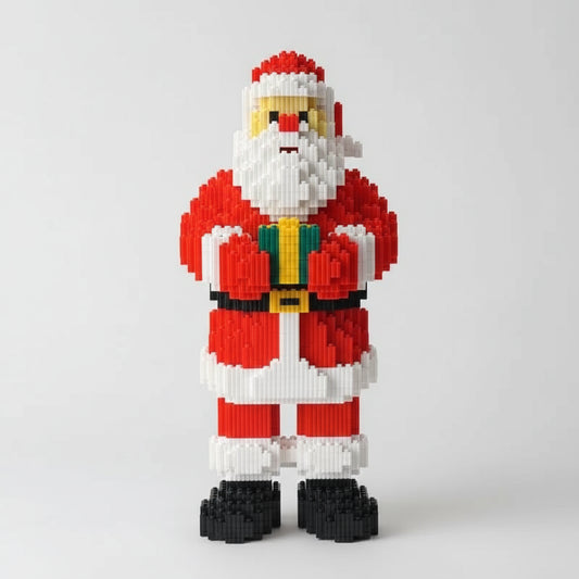 Kerstman met Cadeau | Bouwsteentjes