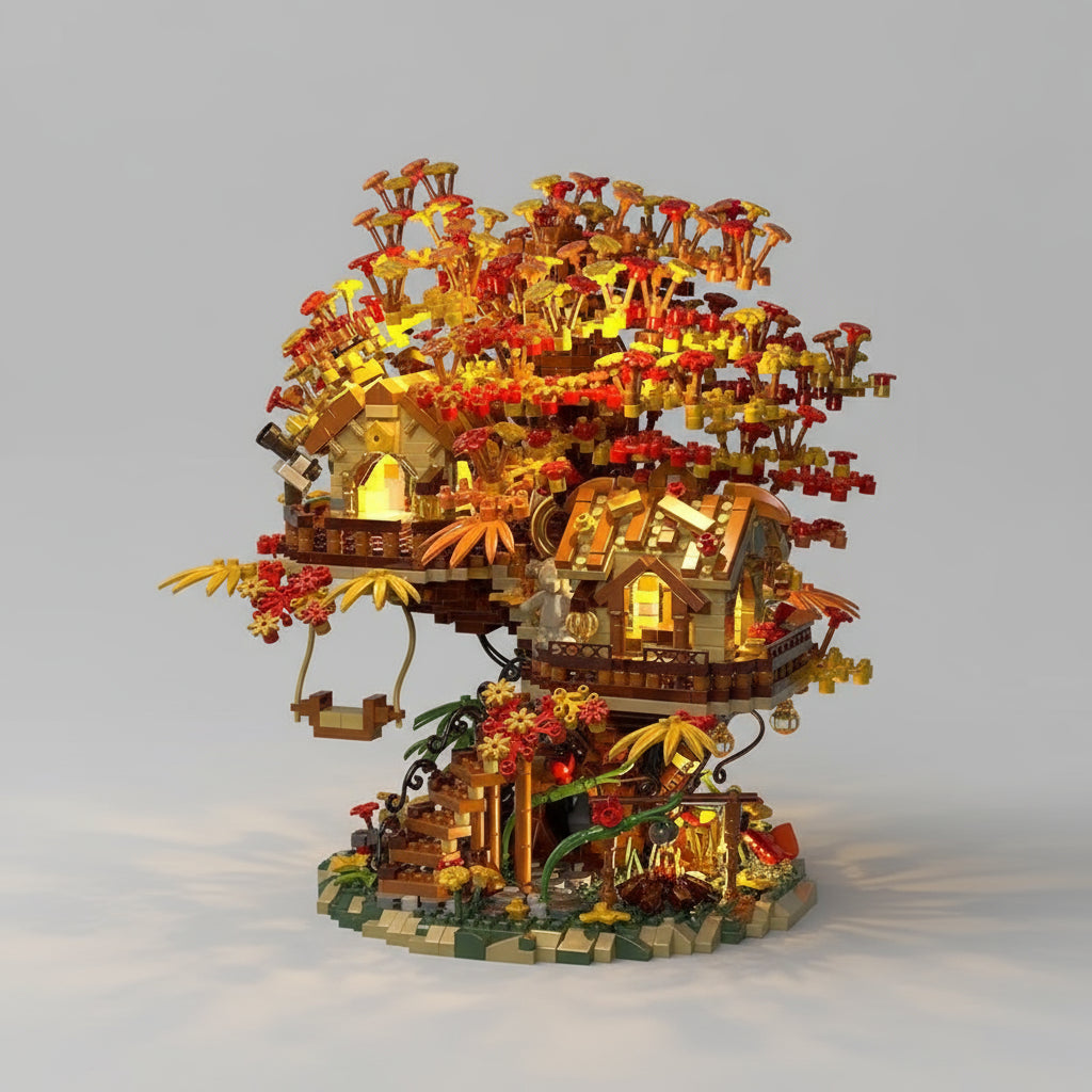 Herfst huis met boomhut | Bouwsteentjes