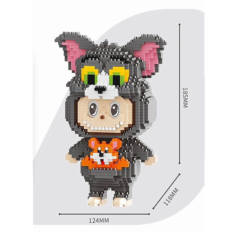 Labubu in Kattenpak met Muis | Bouwsteentjes