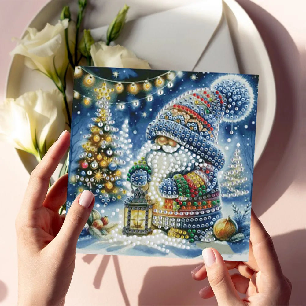 Kerstkaarten Set met Warme Winterfiguren | 6 stuks | Diamond Painting